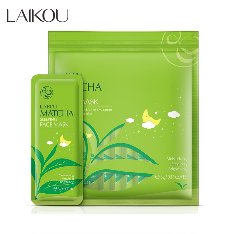 [Túi 15 Miếng] Mặt Nạ Ngủ Trà Xanh Matcha Mud Mask LK-Dưỡng Ẩm Và Chống Lão Hóa