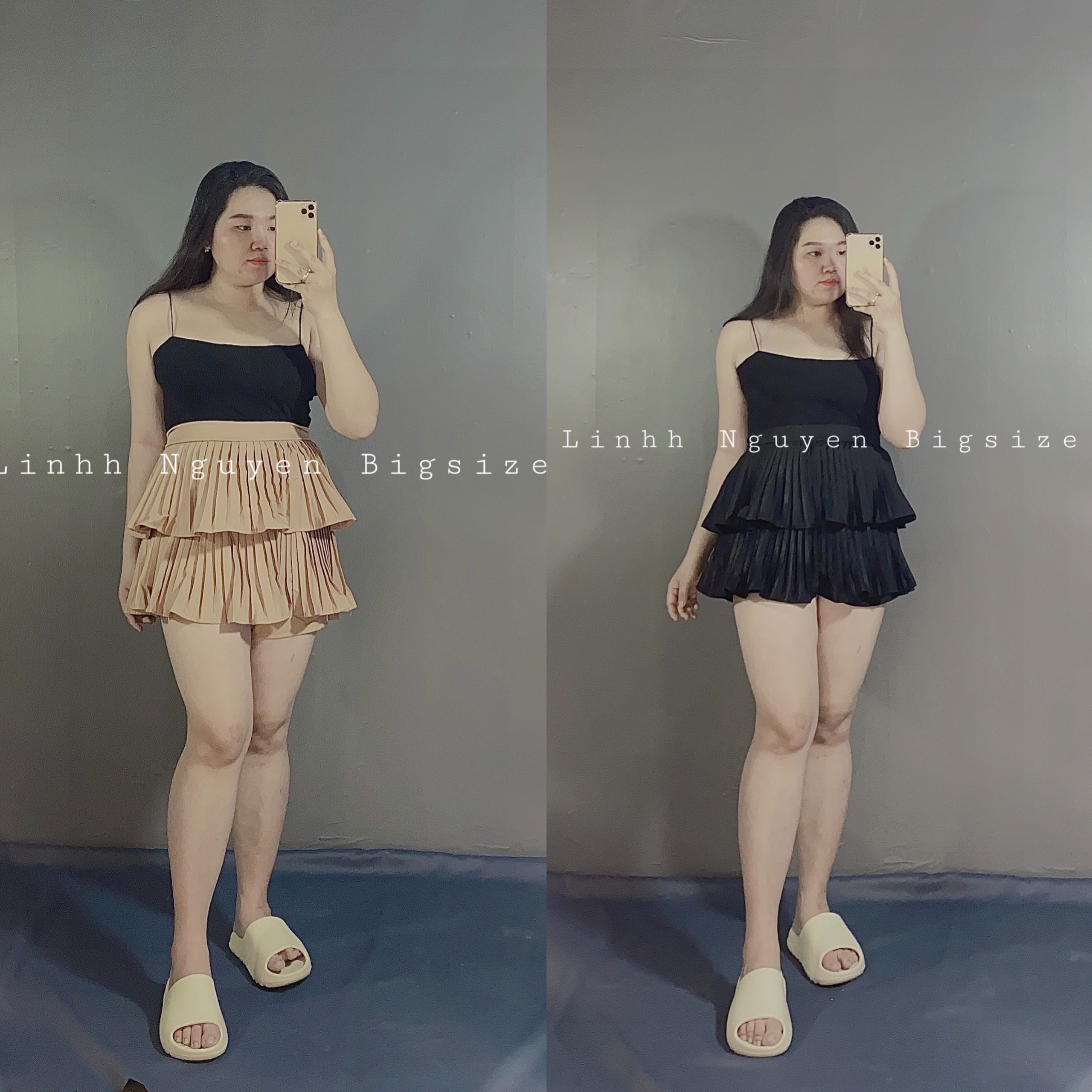 Chân váy xếp ly tầng bigsize | chân váy kiểu xếp ly bigsize