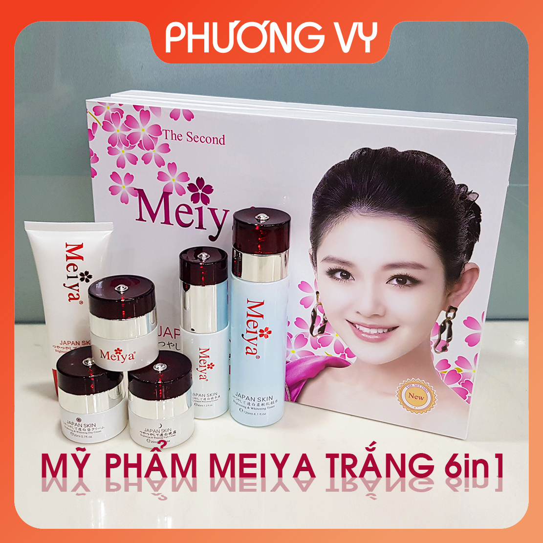 Bộ mỹ phẩm Meiya trắng 6in1, chuyên làm mờ nám, tàn nhang và dưỡng trắng da, kem nám Nhật Bản, mỹ phẩm Meiya.