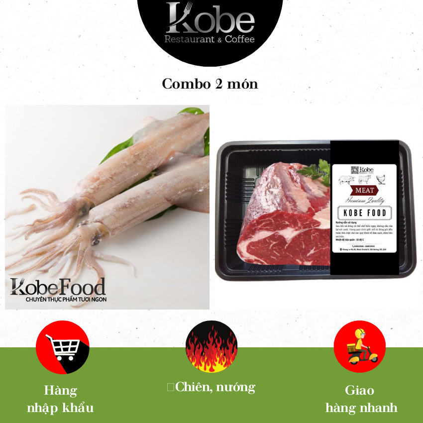 Bắp bò 500gr - mực trứng 1kg combo