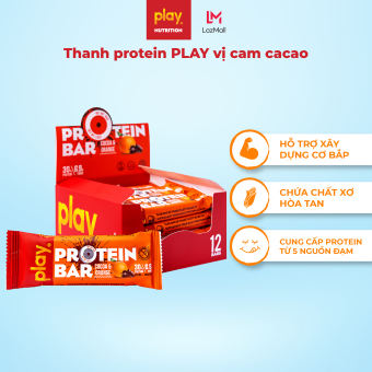 Thanh protein PLAY vị cam cacao - Bánh protein bar bổ sung đạm, phù hợp ăn kiêng
