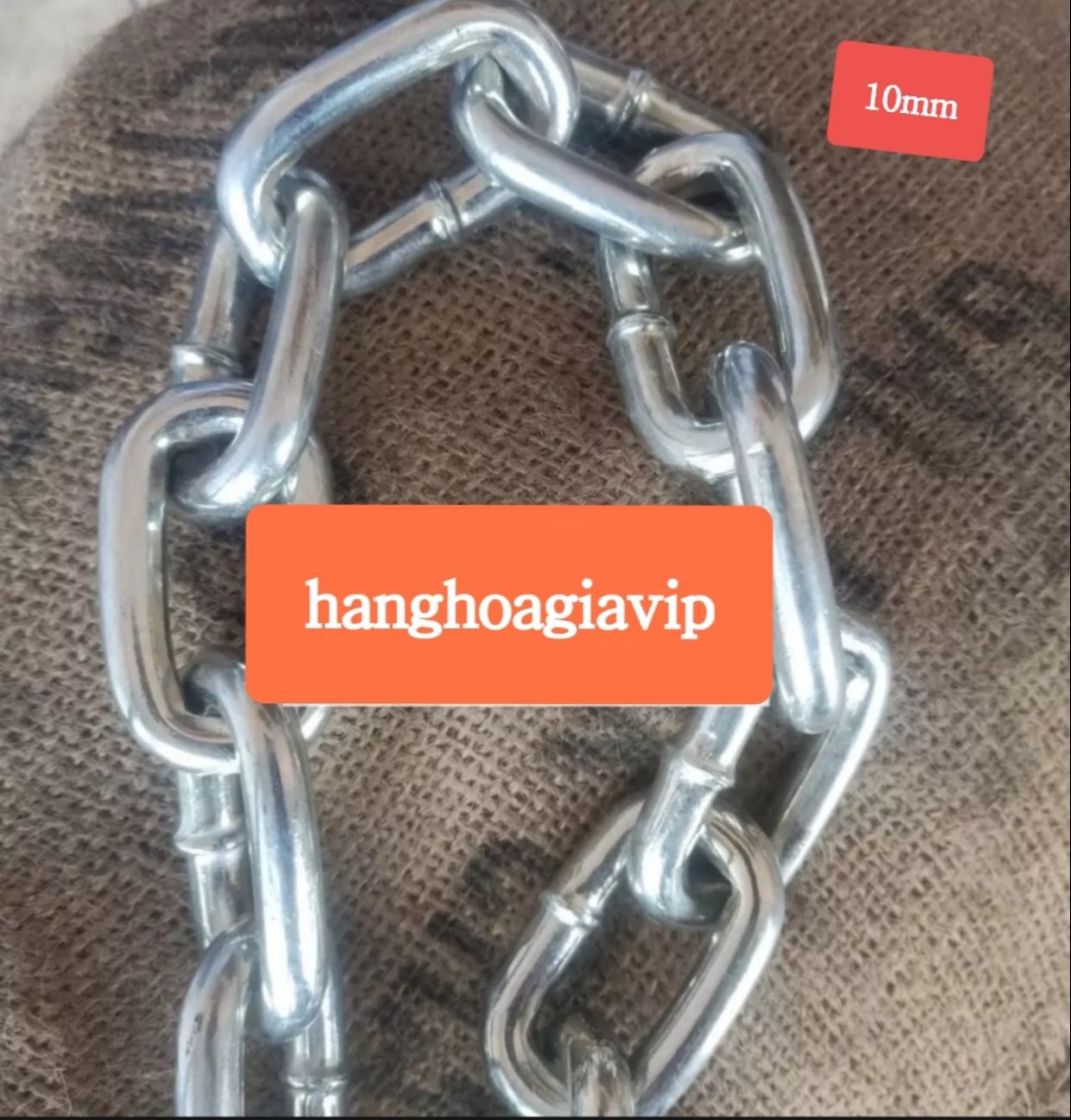Dây xích sắt mạ kẽm 10mm.Sử dụng cho các công trình,xí nghiệp. hanghoagiavip