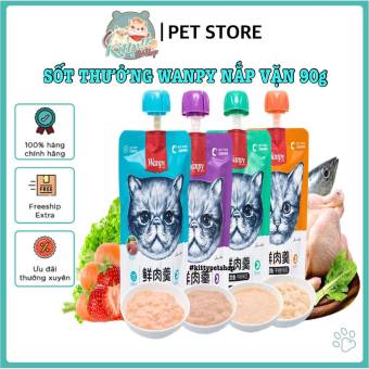 Súp thưởng Wanpy nắp vặn tuýp 90gr, thức ăn dành cho mèo