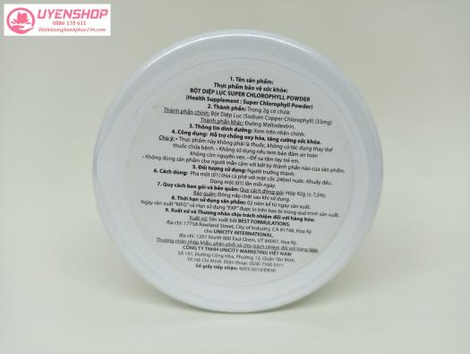 Bột diệp lục Unicity Từ Mỹ
