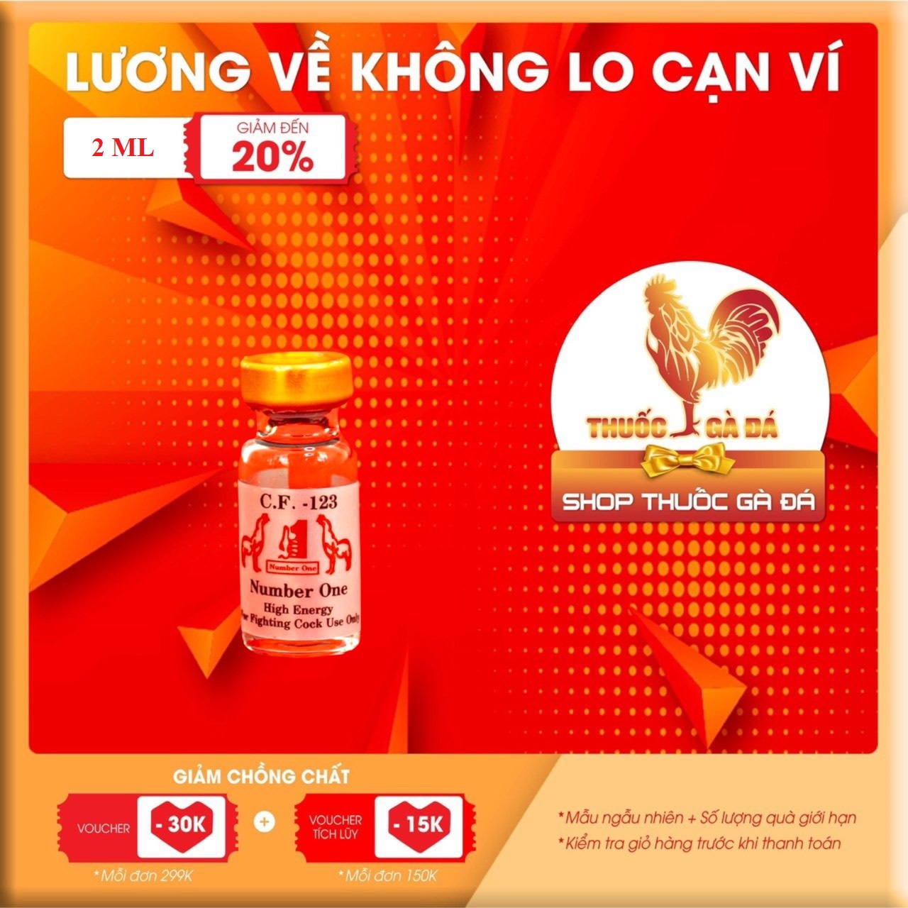 Tang thái number one cf123 tri tang cho gà đá 1 chai 2ml
