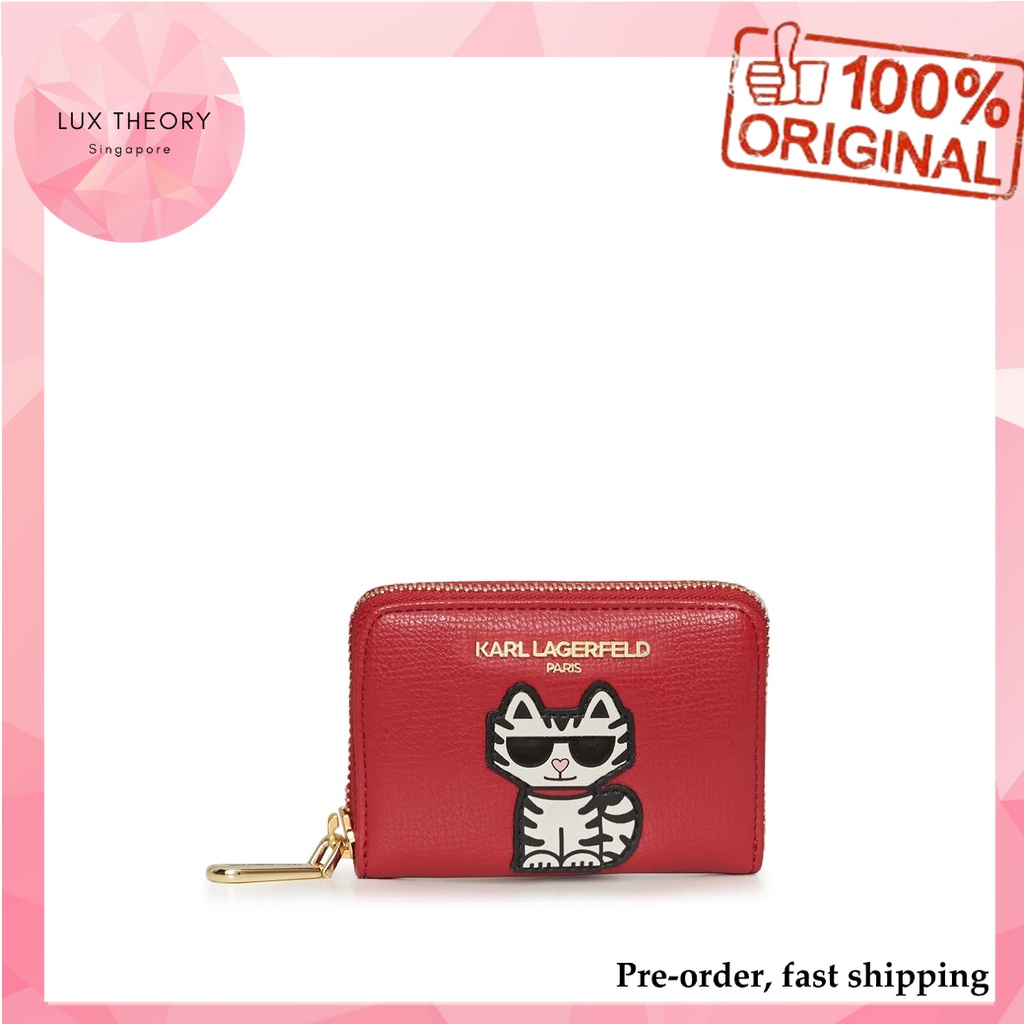 Karl Lagerfeld Paris online Continental zip wallet Red Multicolor cat