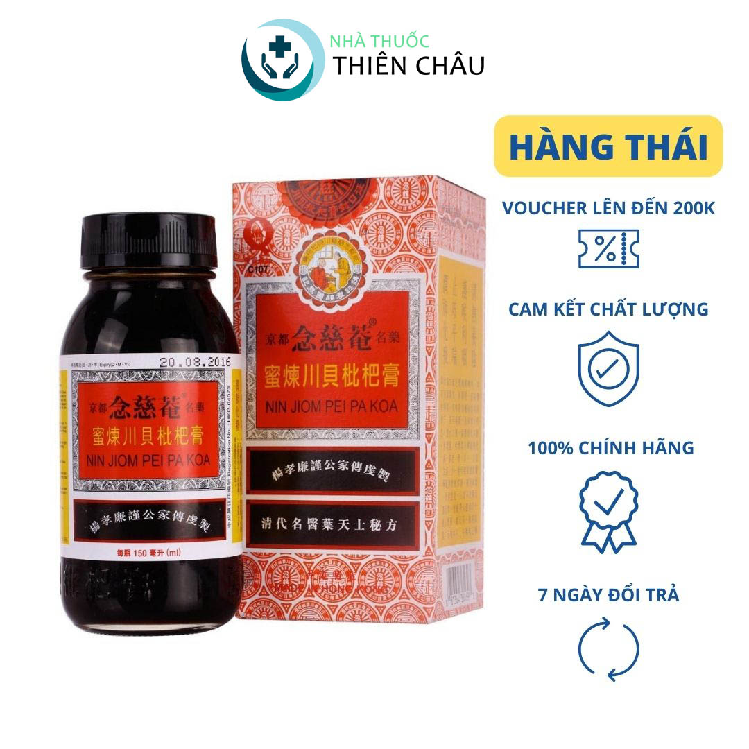 Siro Ho Xuyên Bối Tỳ Bà Cao Niệm Từ Am Hiếu Tử 150ml (Nin Jiom Pei Pa Koa) cao giảm ho, bổ phế, nhuận phổi NSX (MFG Date): 21/10/2022 [Hàng Thái]