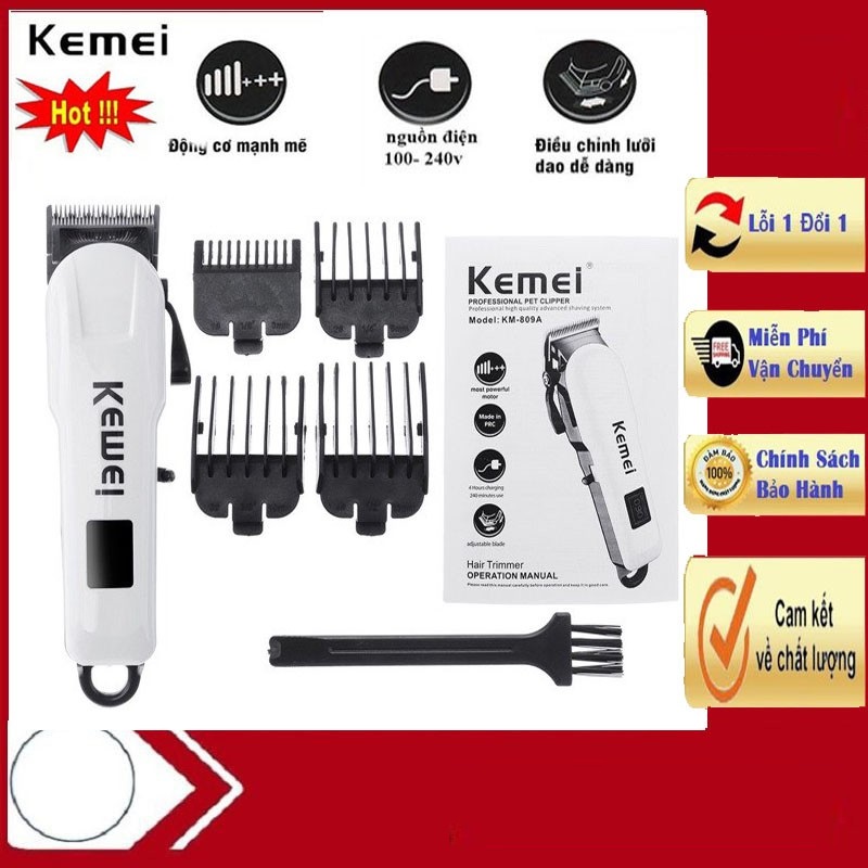 Tông đơ cắt tóc chuyên nghiệp không dây KEMEI KM-809A tặng bộ kéo - Tăng đơ cắt tóc MinLanStore
