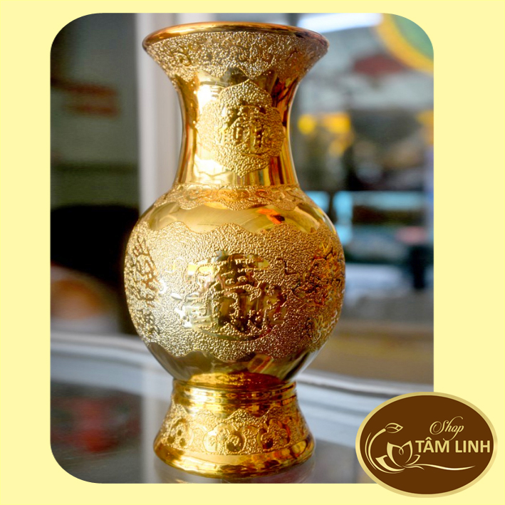 Bình hoa thờ cúng kim sa vàng