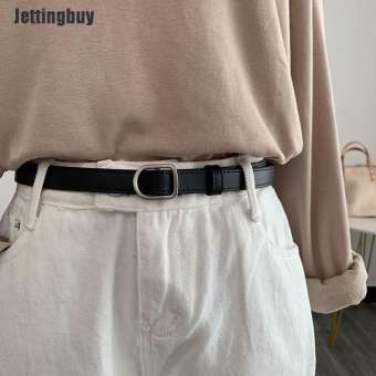 Jettingbuy Thời Trang Hot Phụ Nữ Đơn Giản Thắt Lưng Da Kim Loại Pin Khóa Thắt Lưng Thắt Lưng Thắt Lưng Mỏng