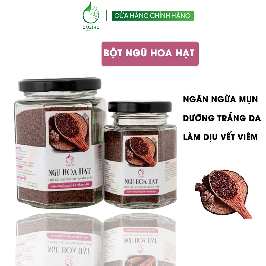 Bột Ngũ Hoa hữu cơ SUZIKO nguyên chất  70G - 140G | Đắp mặt nạ ngừa mụn, dưỡng da trắng da, chống lão hóa hiệu quả