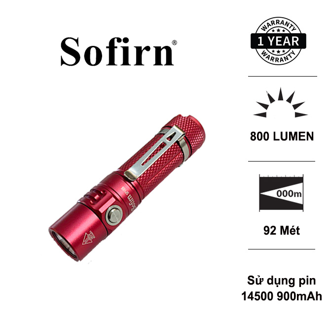 Bộ đèn pin mini sofirn sp10s bóng led samsung lh351d độ sáng 800lm chiếu xa 92m sử dụng pin 14500/aa kèm pin và sạc đèn đèn pin