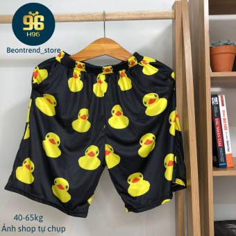 Quần short cartoon unisex ❤️ Quần VỊT ĐEN mặc nhà nam nữ Freesize