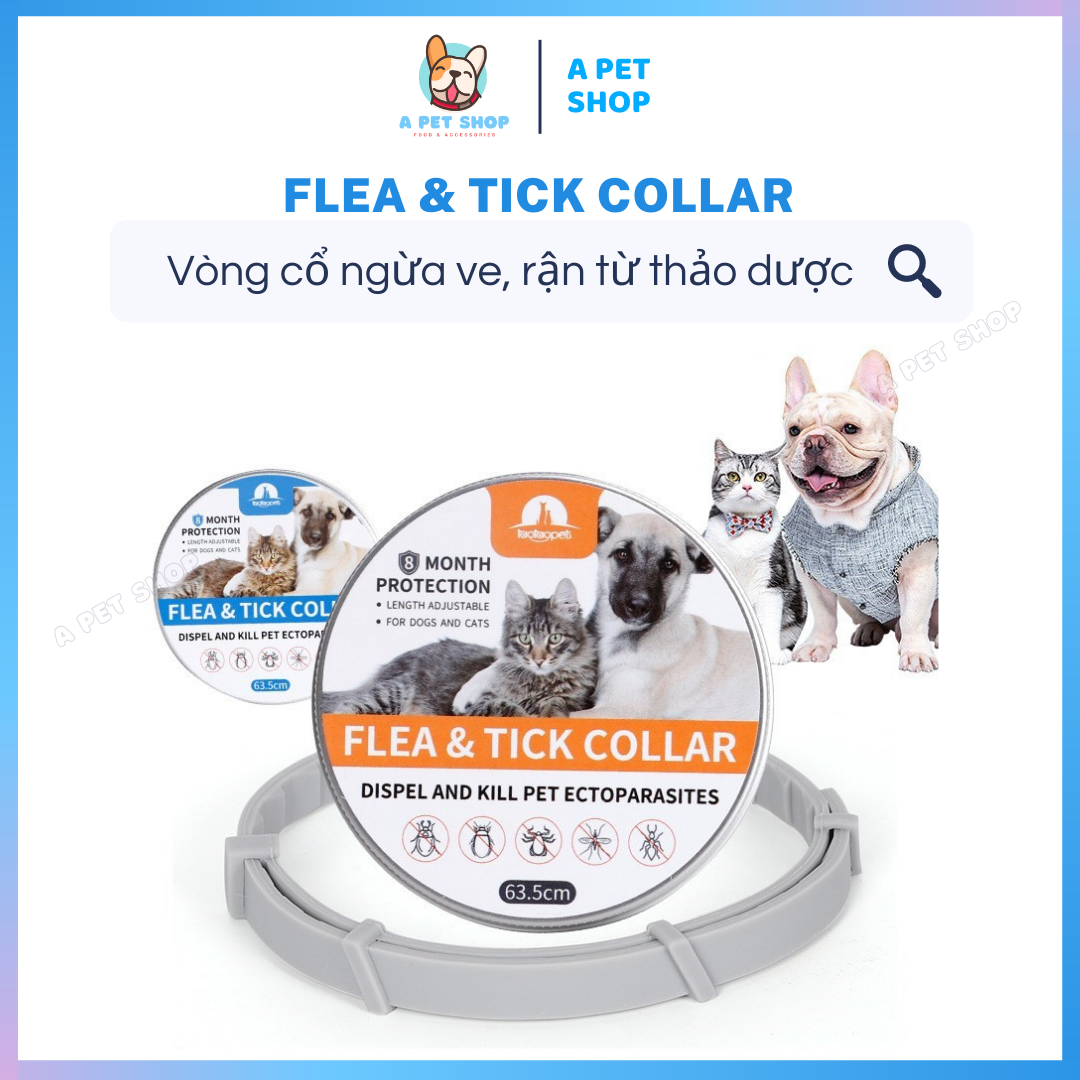Vòng cổ ngừa ve bọ chét côn trùng cho chó mèo chiết xuất từ tinh dầu thiên nhiên Taotaopets - a pet shop