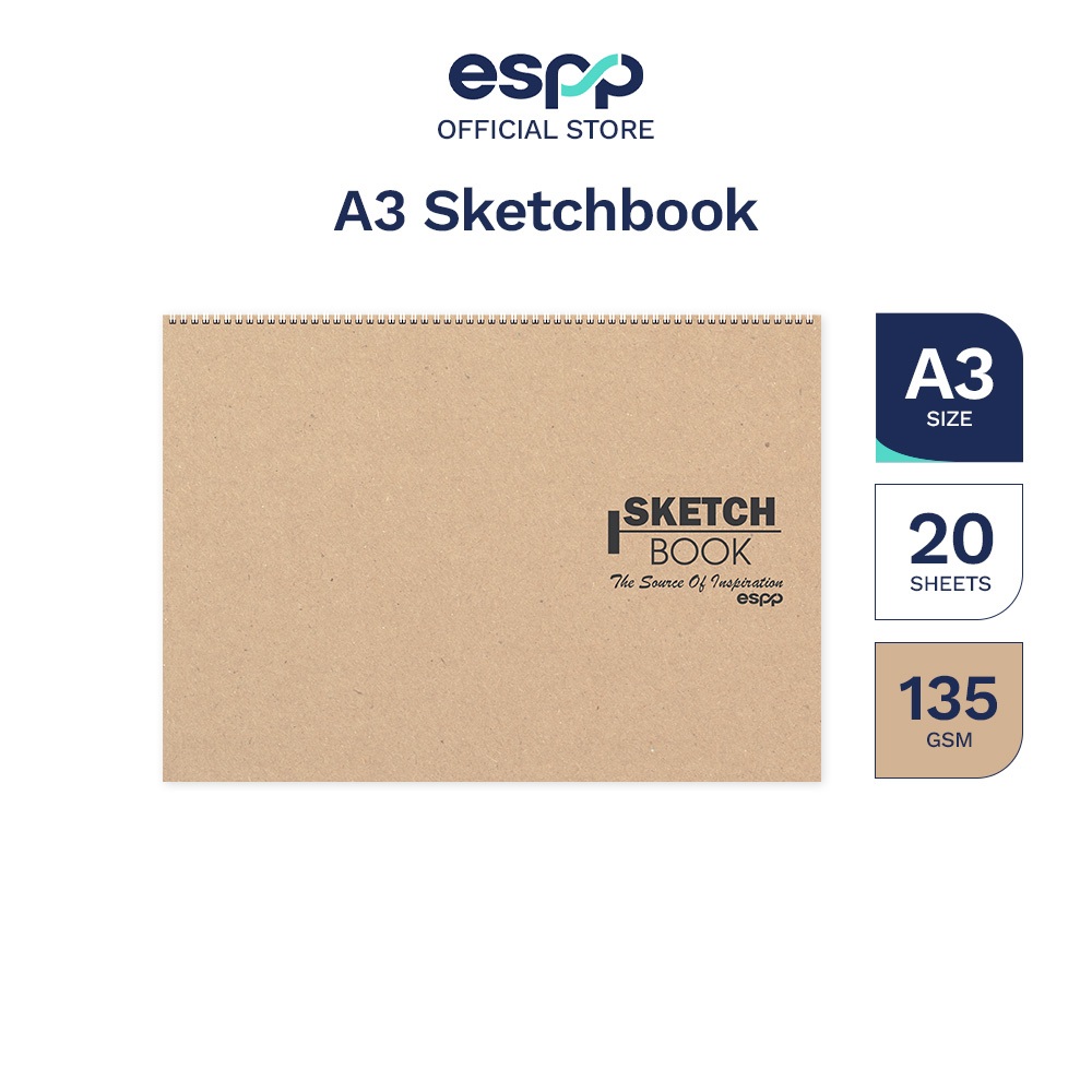 MOUYAT 3 PCS A3 Sketch Book, 42x29.7cm Spiral Bound Drawing Pads