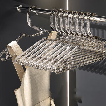 Móc Treo Quần Áo Bằng Nhựa Trong Suốt Lấp Lánh 42cm