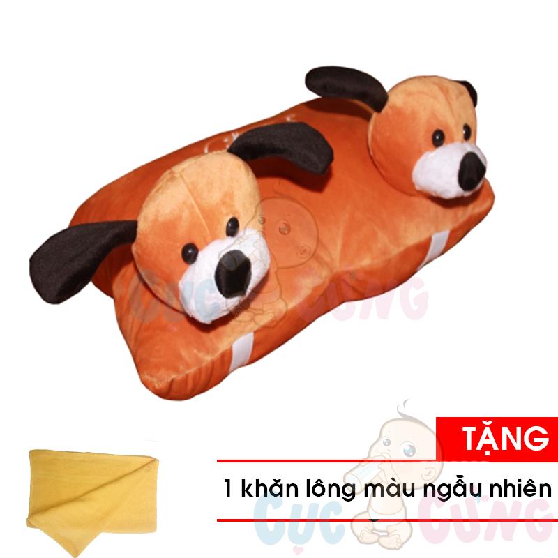 Gối đi xe máy 2 đầu (nhiều hình) Tặng Khăn tắm cotton siêu mềm màu ngẫu nhiên 25x40cm - goi di xe may cho be