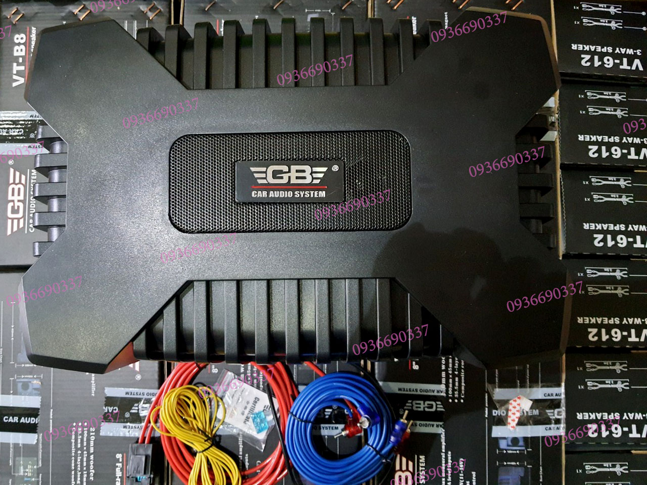 Loa sub hơi gb vt-b8,loa sub gầm ghế ô tô gb vt-b8 full phụ kiện