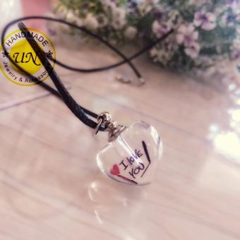 Dây chuyền khắc tên hạt gạo i love you hình trái tim