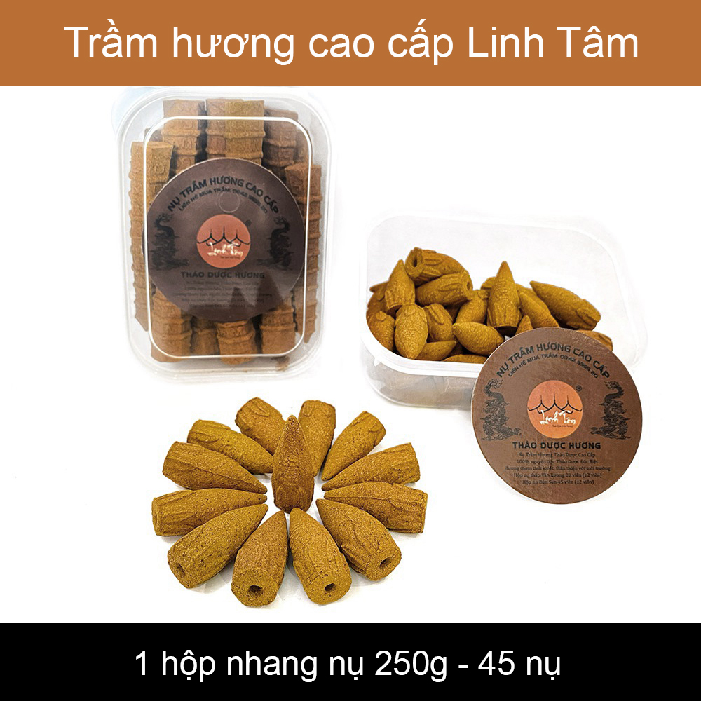1 hộp 45 nụ Nụ trầm hương cao cấp Linh Tâm trầm hương Việt Nam phụ kiện xông nhà