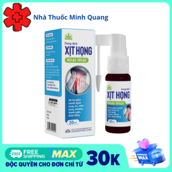 Xịt Họng Nhất Nhất - Giảm nhanh ngứa họng, viêm họng, viêm amidan, thanh quản - Lọ 20 ml