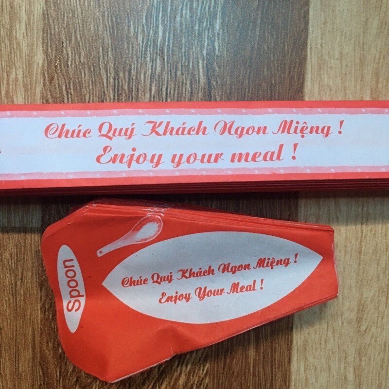 Bao giấy đựng đũa, muỗng lốc khoảng 95-100 cái