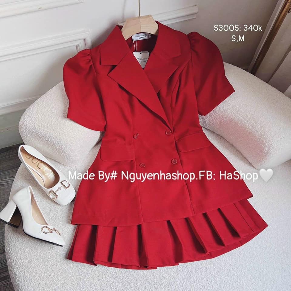 Set vest + cv xếp ly