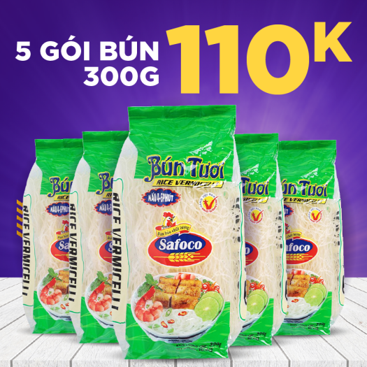 5 Gói Bún Tươi Safoco 300G