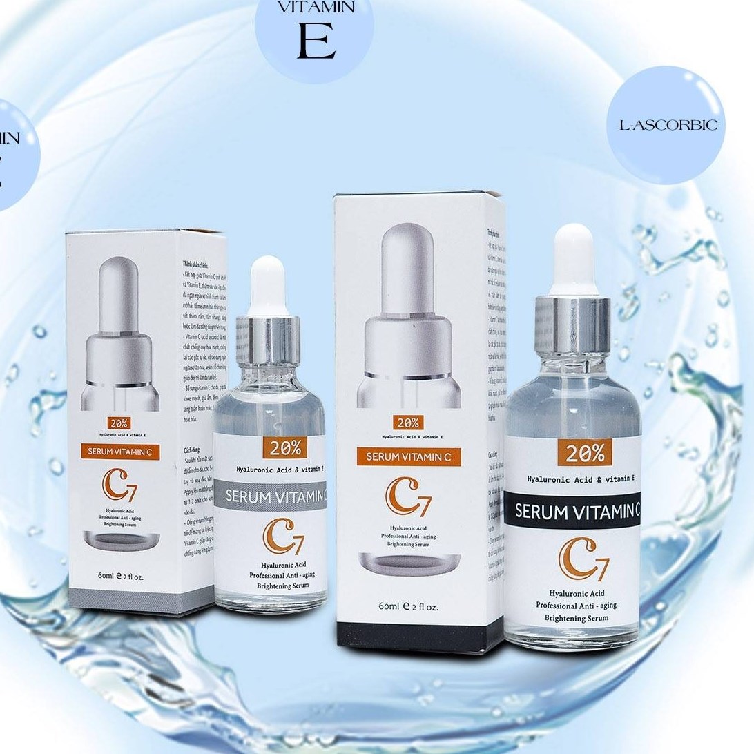 Serum vitamin c tế bào gốc c7 60ml trắng da cấp ẩm mờ thâm