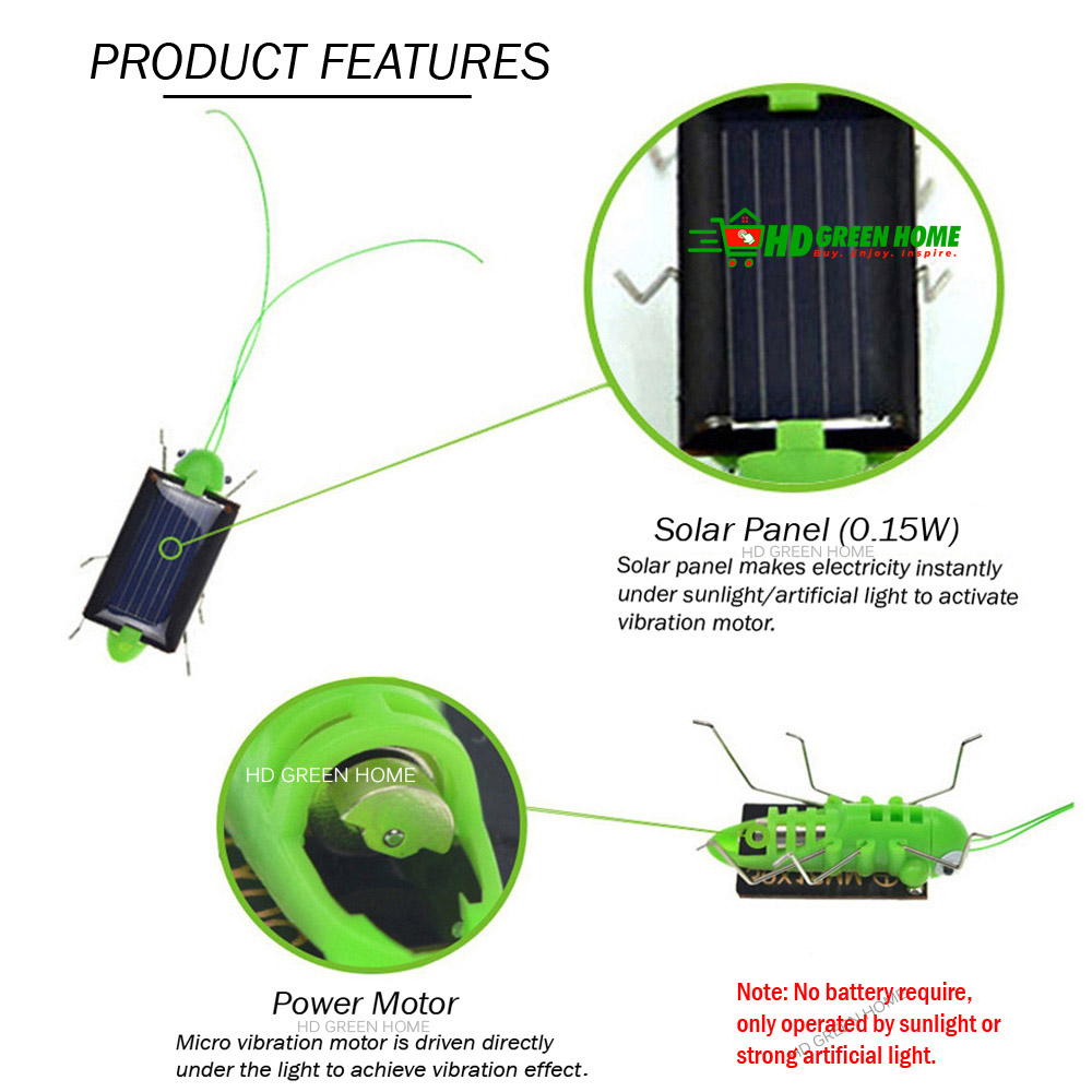 Mini Moving Grasshopper Solar Toy Shaking Robot Bug Solar Power Educational  Toy