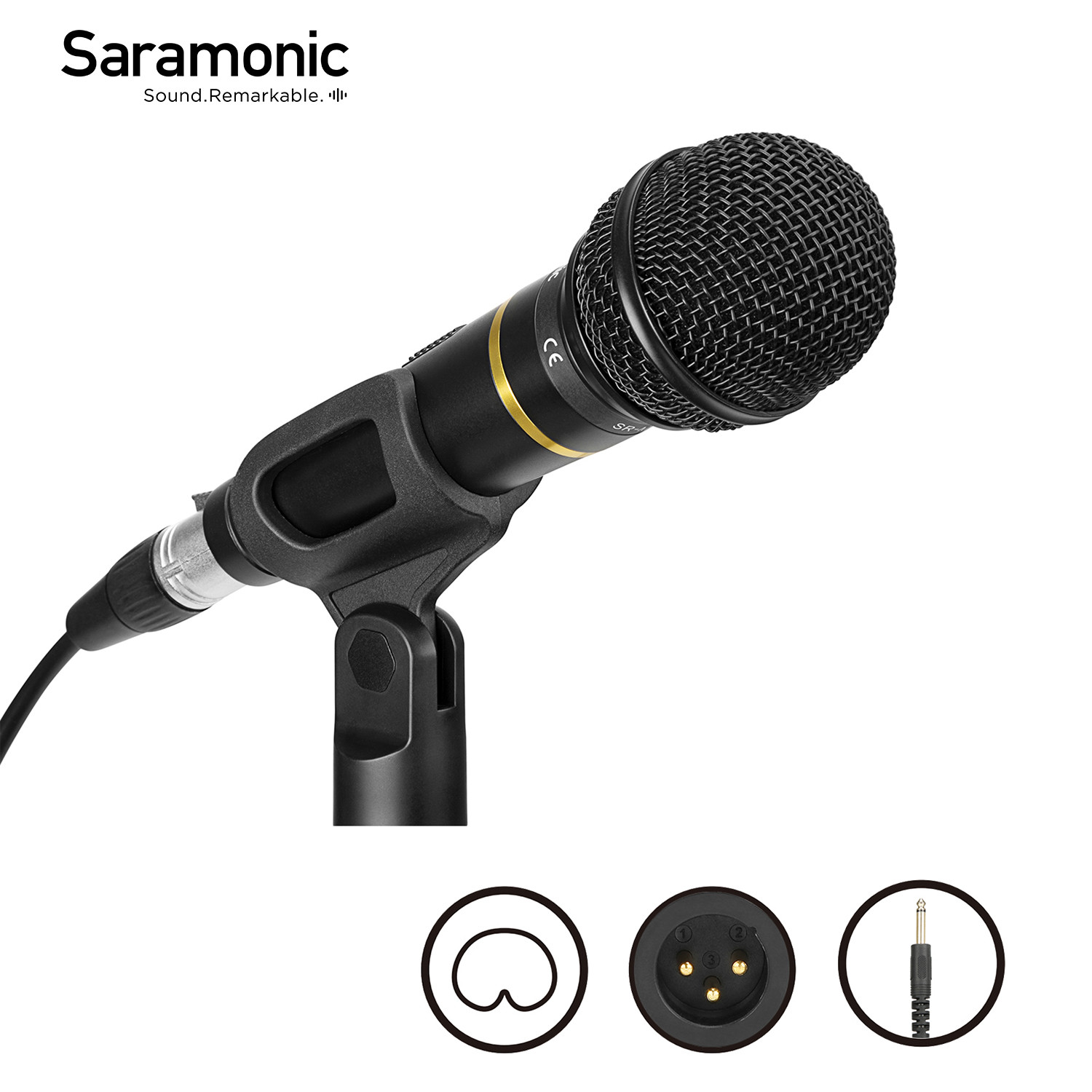 Saramonic sr-mv58 cardioid dynamic vocal microphone với kết cấu hoàn toàn bằng kim loại cho các chương trình, nhà hát, buổi diễn tập, bài phát biểu, cuộc họp