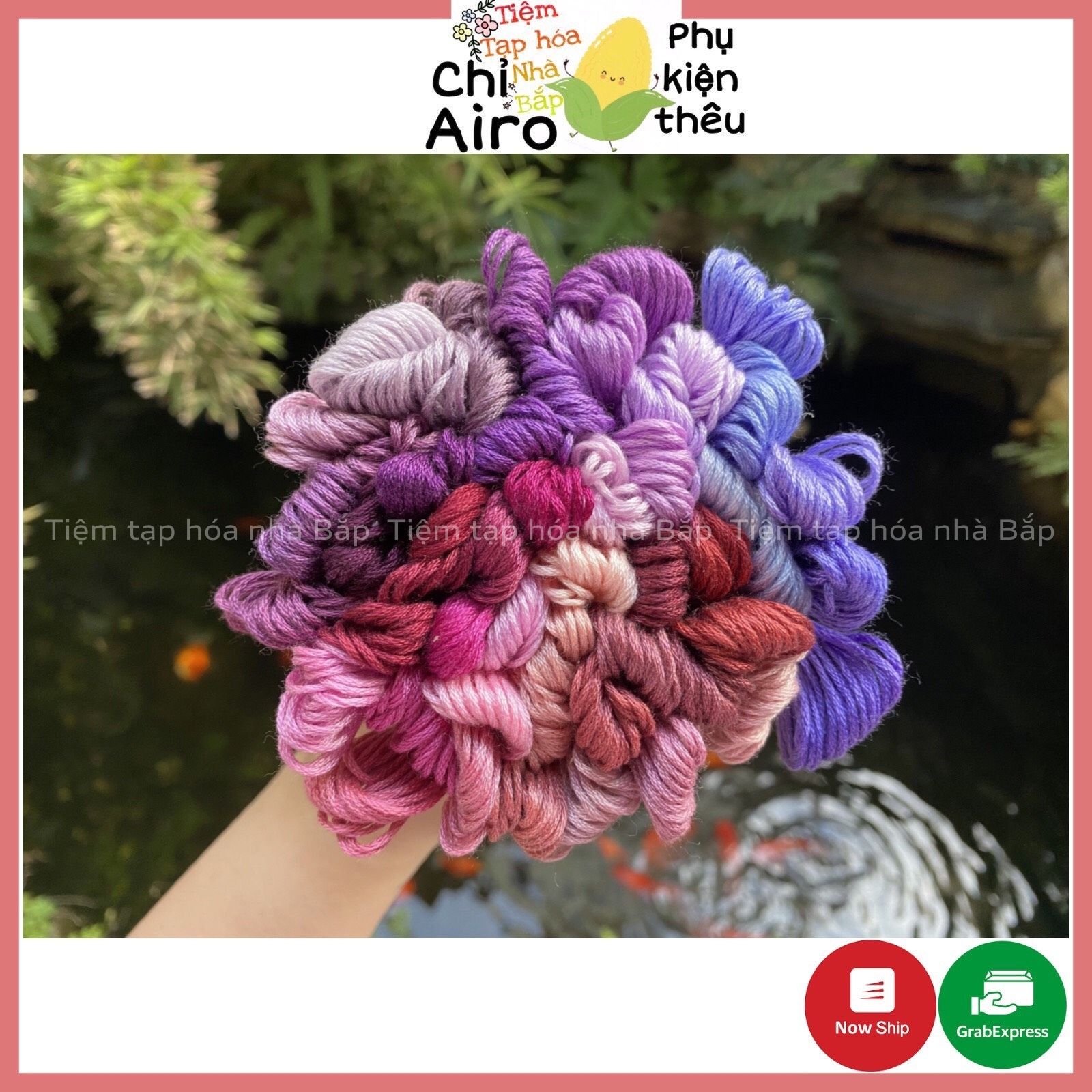 Set 50 chỉ airo tông màu tím - hồng tím - tím tro