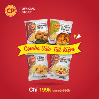 Combo Siêu Tiết Kiệm - 4 món gồm Gà Tatsutaage Nhật Bản, Gà Karaage Chiên Giòn, Gà Popcorn Chiên Giòn, Gà Nugget Vòng Chiên Giòn