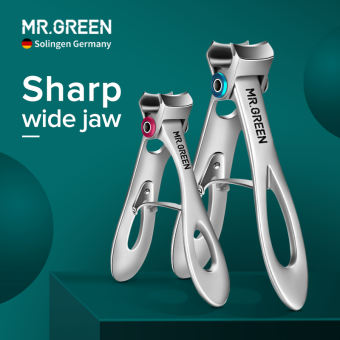 Hàng Đức MR.GREEN Cắt Móng Tay Thép Không Gỉ Bộ Làm Móng Tay Hàm Mở Rộng Dụng Cụ Cắt Móng Tay Với Vỏ Kim Loại