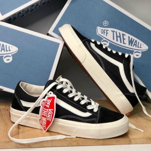 ✹  Giày Vans Old Skool - Giày Sneaker Vans Đen kẻ trắng nhung nỉ cao cấp nam nữ