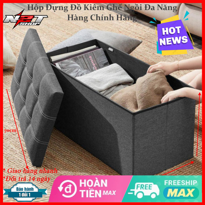 Hộp Đựng Đồ Chịu Lực 2 Trong 1, Thùng Đựng Đồ Kiêm Ghế Ngồi Chịu Lực Chắc Chắn Có Thể Gấp Gọn.