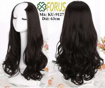 Tóc giả kẹp U 3/4 KU-9127, màu [nâu đen 4#] tóc giả nữ