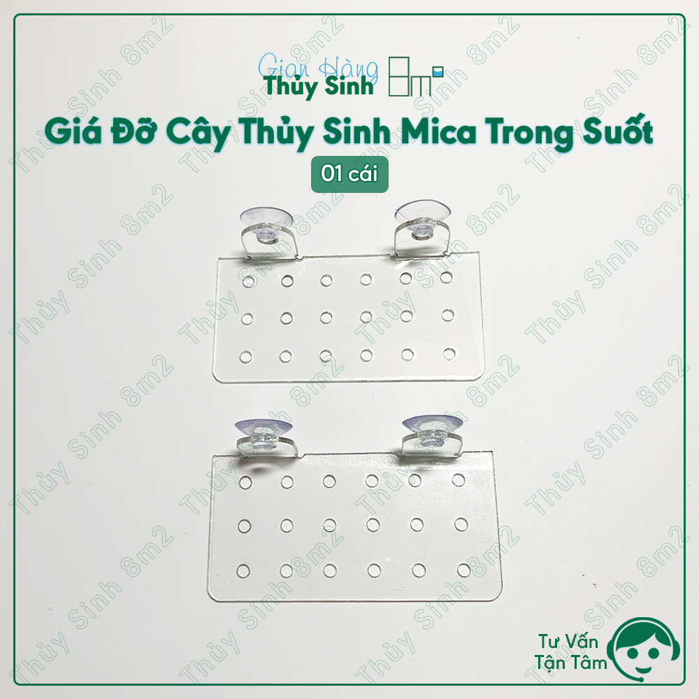Giá Mica Trong Đỡ Cây Thủy Sinh Hít Thành Hồ - Nâng Giá Thể Ươm Ráy, Bucep, Dương Xỉ, Rêu - 8m2