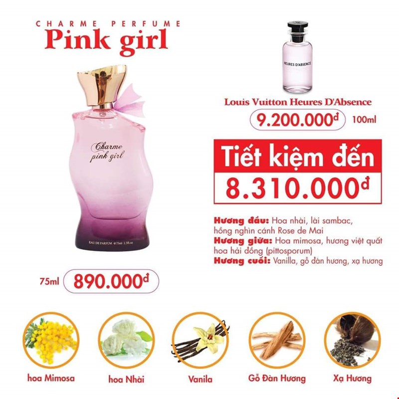 Nước Hoa Charme_Pink_Girl 75ml
