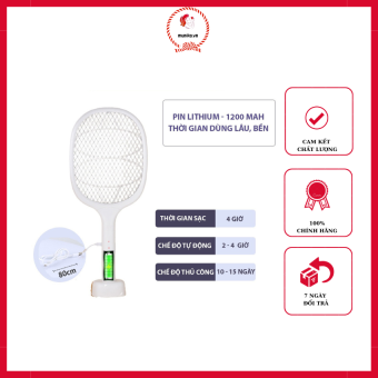 Vợt muỗi tự động kiêm đèn bắt muỗi 2 in 1 tự động sạc tích điện, vợt bắt muỗi thông minh cao cấp để bàn thế hệ mới