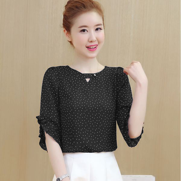 Áo chấm bi tay bèo v-sm0mia14