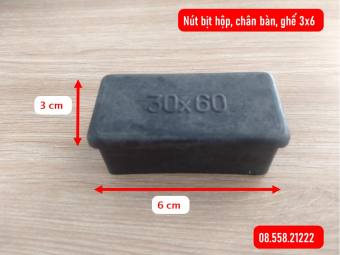 BỘ 4 Nút nhựa, đế nhựa 3x6 bịt đầu sắt hộp 3x6, gắn chân ghế, chân bàn, tiện lợi. Chống ồn, trầy xước gạch, đá, sàn gỗ