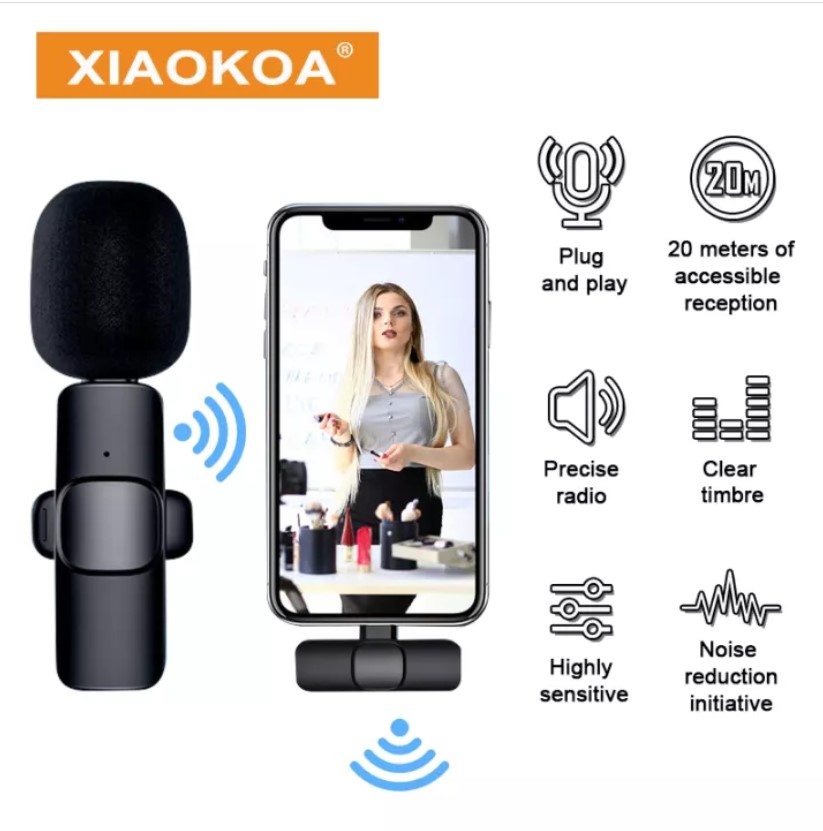 Micro Không Dây /Mic Livestream/Mini Micrô Lavalier Kẹp Áo Cổng 2.4G Giảm Tiếng Ồn Mic Youtube/Livestream Facebook Cho Iphone/Android/Điện Thoại, Ghi Âm Trực Tiếp Ngoài Trời