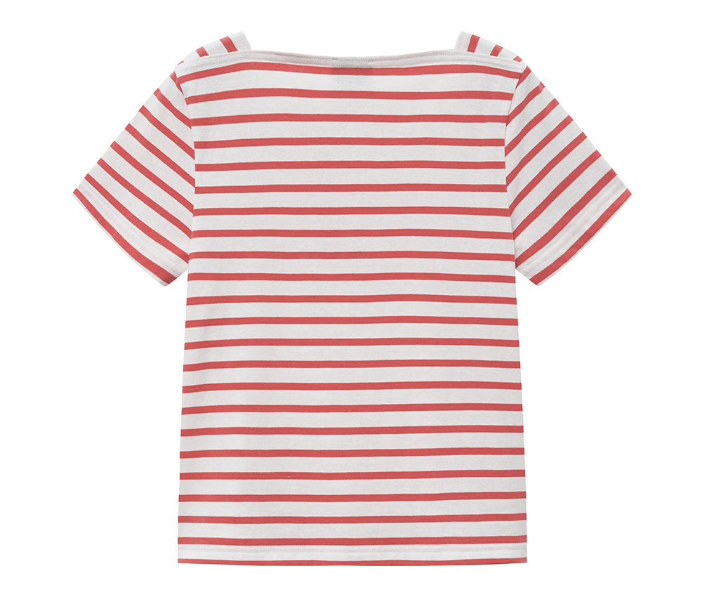 Tシャツ・カットソー Marithe + Francois Girbaud W SQUARE NECK STRIPE HALF TEE pin MARITHE FRANCOIS GIRBAUD] W SQUARE NECK STRIPE HALF TEE NAVY