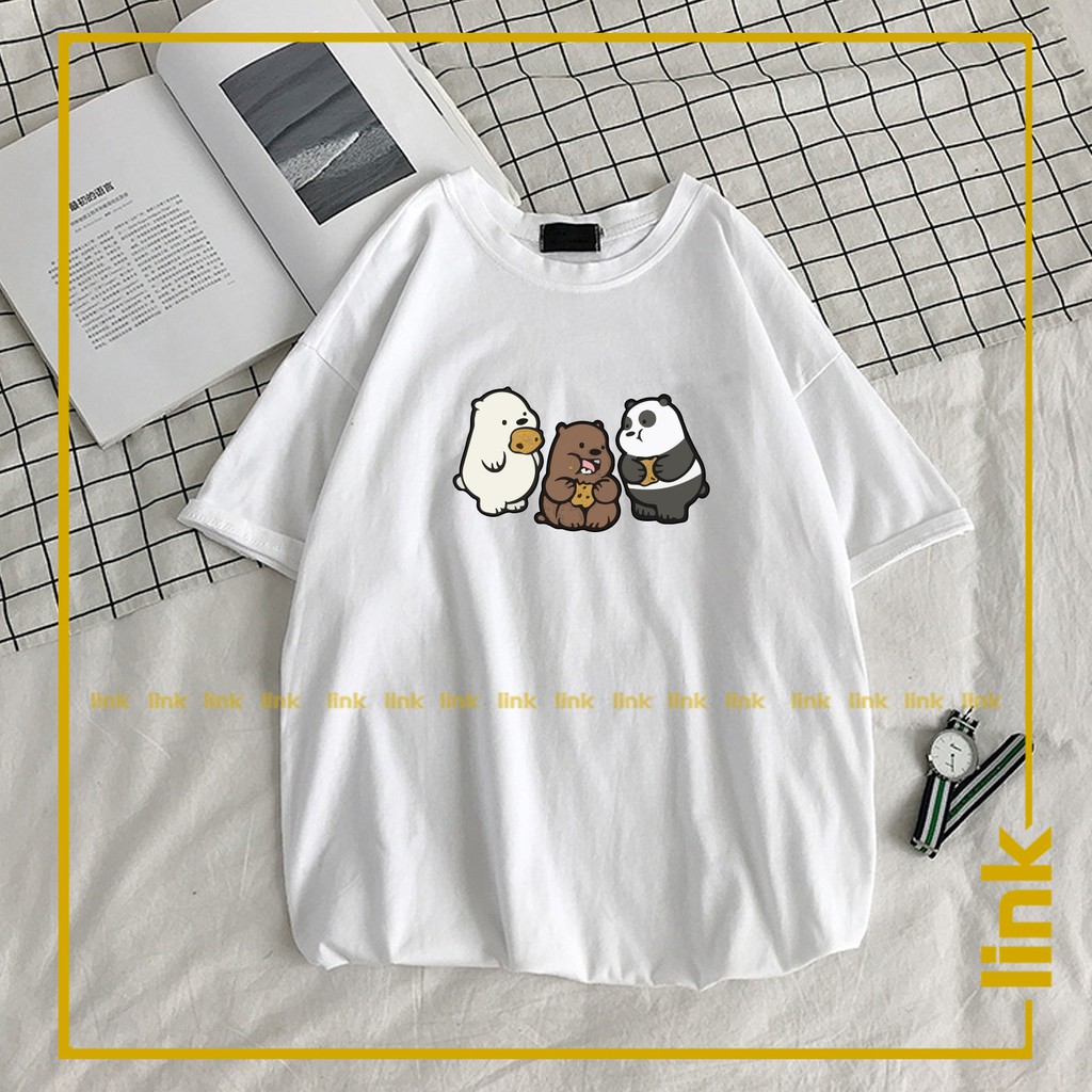 Áo unisex WE BARE BEARS - CHÚNG TÔI ĐƠN GIẢN LÀ GẤU tay lỡ ( Đen, Trắng, Vàng )