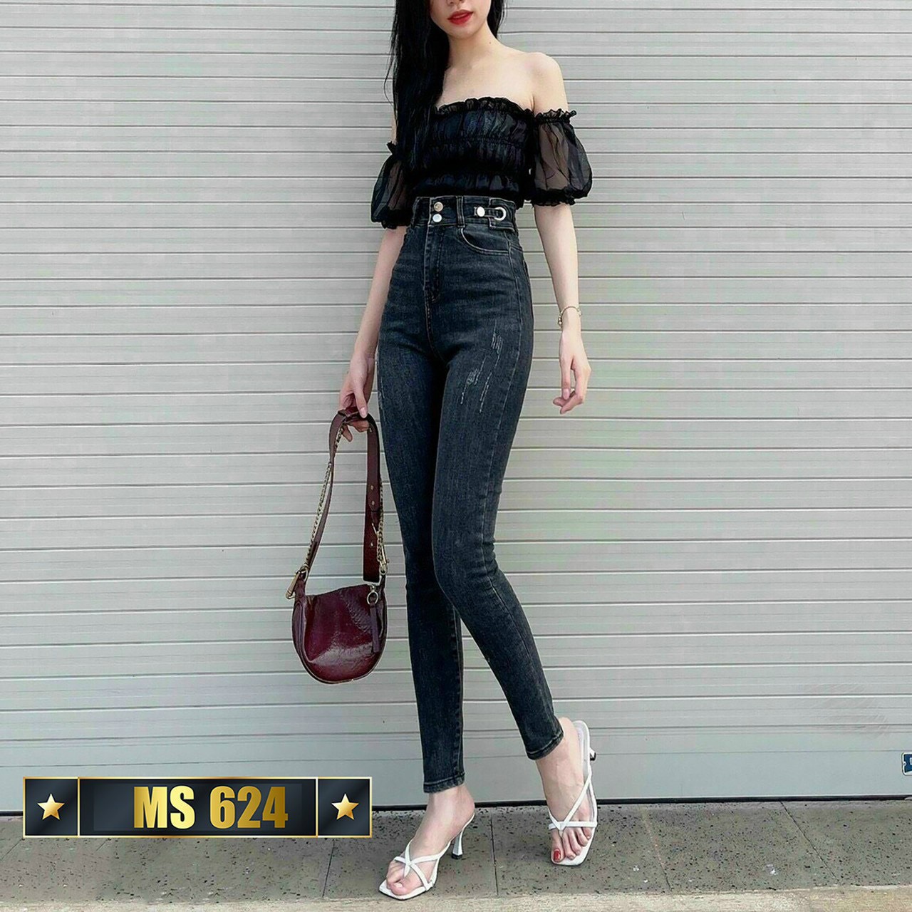Quần jean nữ lưng siêu cao - quần jean nữ trơn – quần jean nữ co giãn - quần jean nữ thời trang cao cấp 96fashion -jcck9