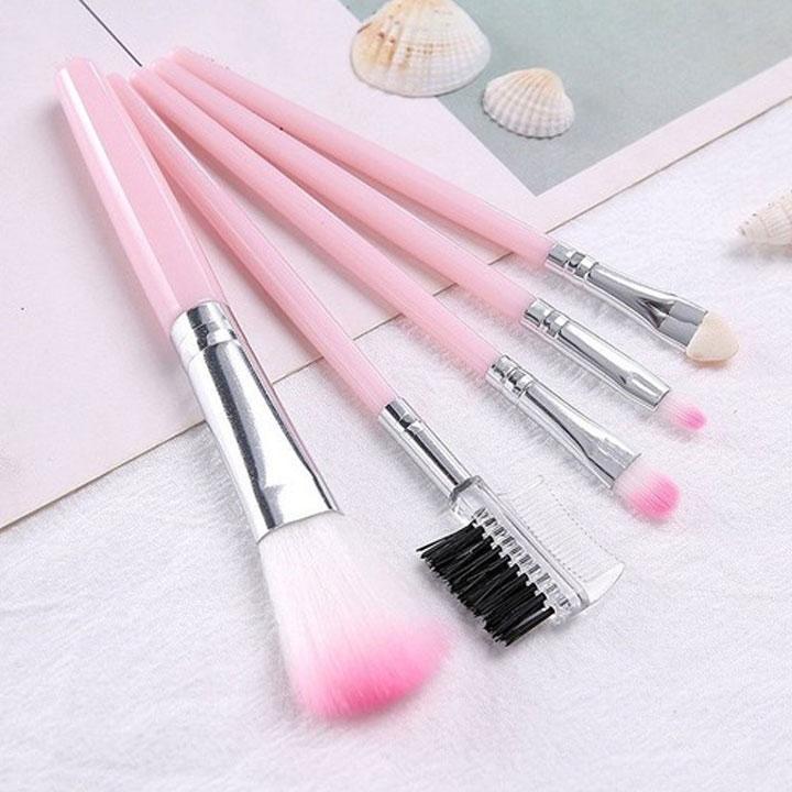 Set 5 cọ trang điểm màu hồng