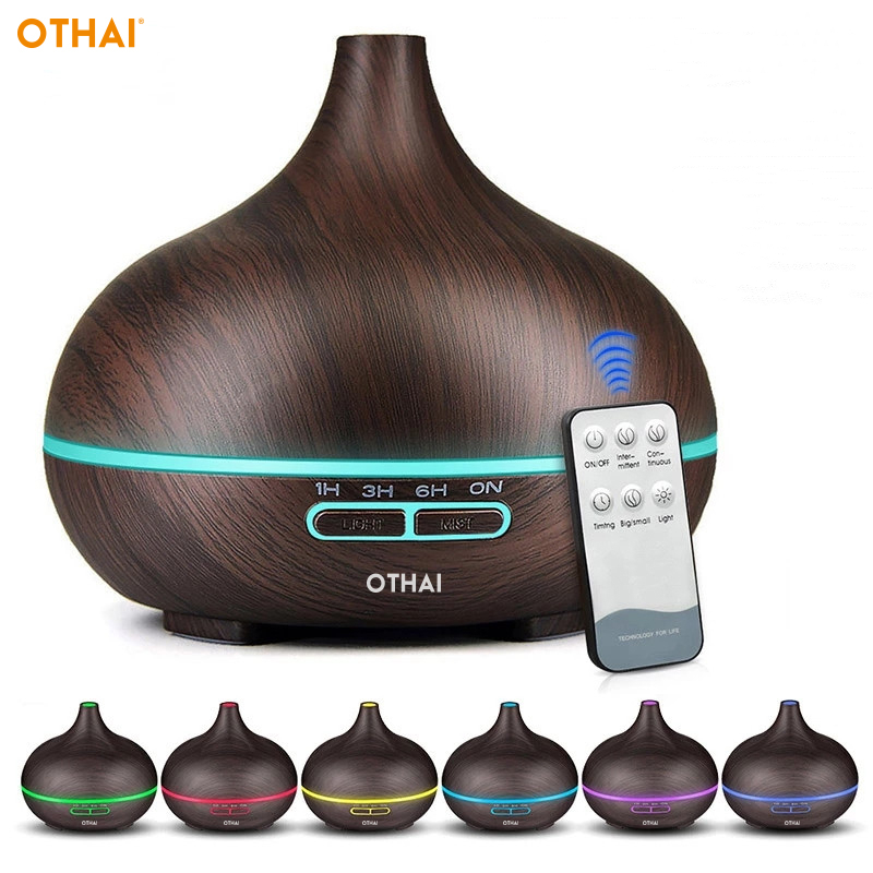 Máy Khuếch Tán Hương Thơm Chạy Điện 550ML Máy Khuếch Tán Tinh Dầu Máy Tạo Độ Ẩm Không Khí Máy Tạo Sương Mù Đèn LED Màu Điều Khiển Từ Xa Bằng Sóng Siêu Âm Tại Nhà