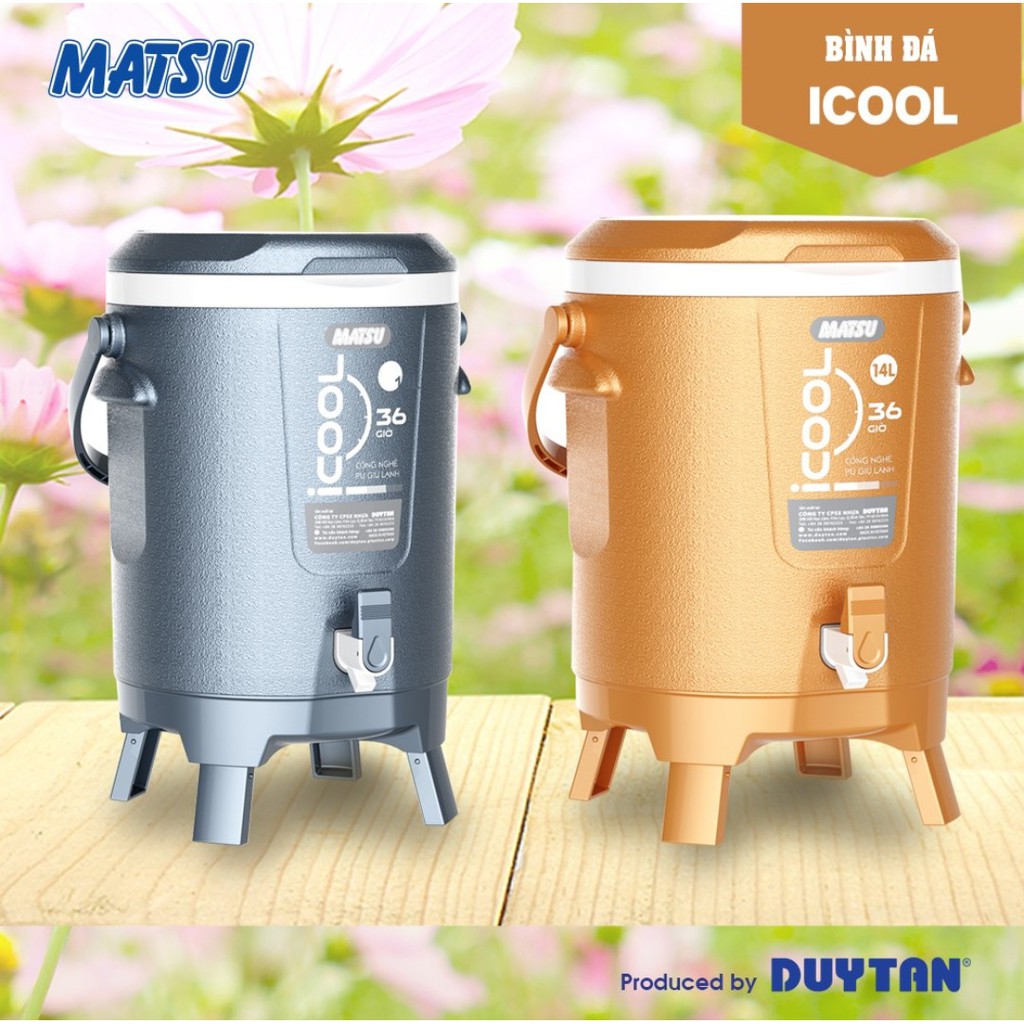 Bình đá Icool Duy Tân 6 Lít Giữ lạnh 36H có quai xách tiện lợi. Bình đá giữ nhiệt loại lớn