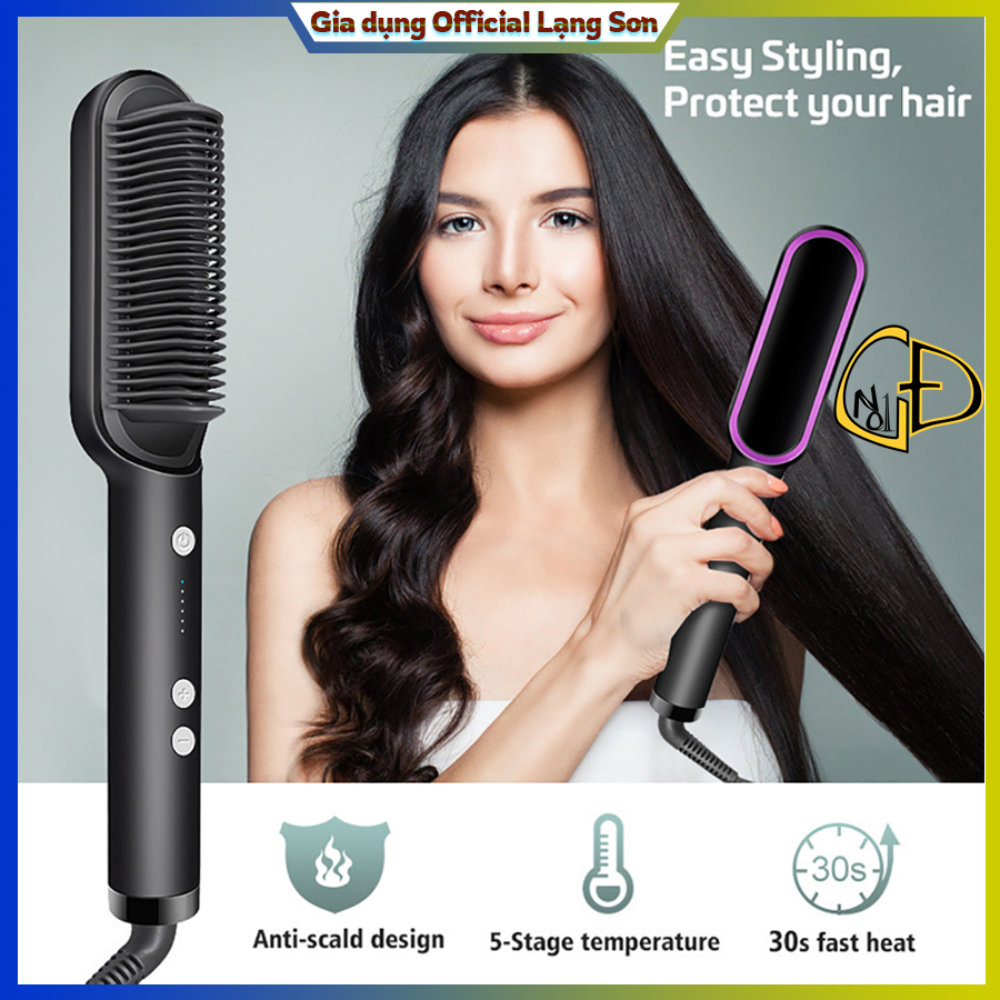 Lược điện chải duỗi tóc 2in1 an toàn sử dụng - Lược điện tạo kiểu tóc chuyển nghiệp, gỡ rối làm thẳng tóc nhanh chóng